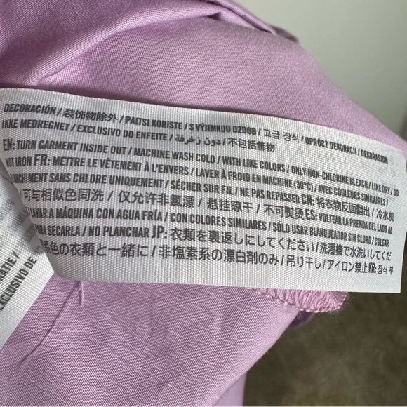 Abercrombie & Fitch Emerson Poplin Puff Sleeve Lavender Midi Dress Med Tall - Picture 13 of 13